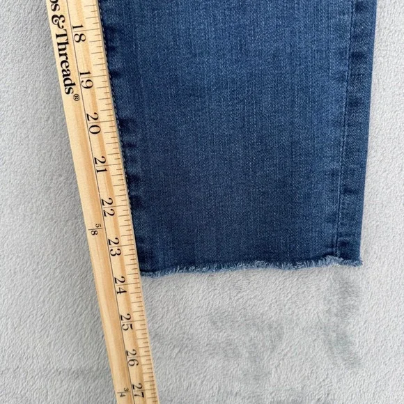 AG Adriano Goldschmied The Stilt Crop Cigarette Jeans Raw Hem Blue Size 30 - Picture 11 of 13